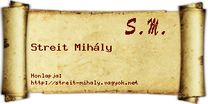 Streit Mihály névjegykártya