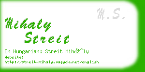mihaly streit business card